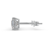 Princess Cut Real Moissanite 4 Prong Solitaire Stud Earrings Screw Back 14K Gold Plated